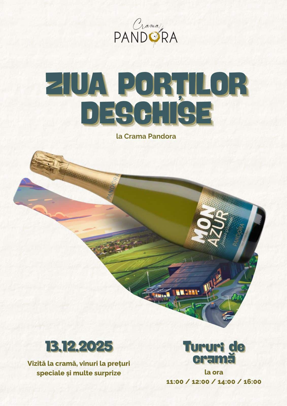 Crama Pandora organizează „Ziua Porților Deschise” pe 13 decembrie, la Cotești